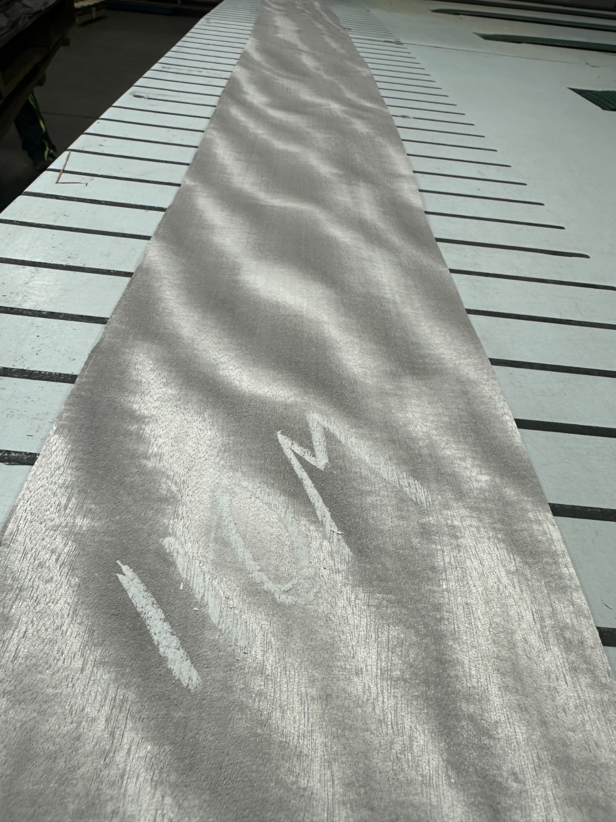 Silver Figured Anigre Raw Wood Veneer 2 sheets 82'' x 7'' 110M