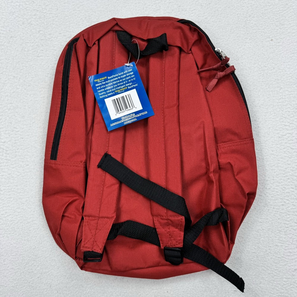 Vintage Trailmaker Classic 2 Pocket Backpack Red 14" Retro School