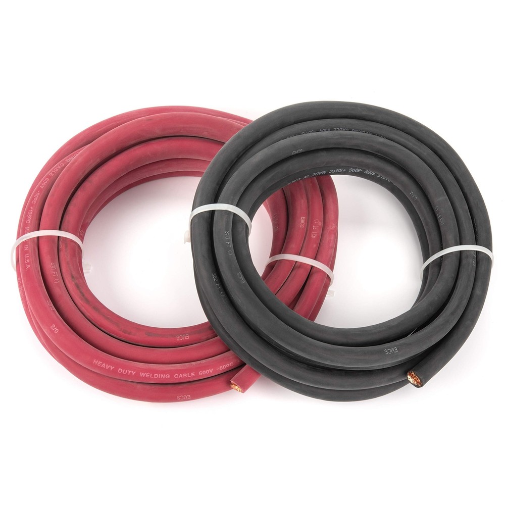 EWCS 2/0 Gauge Premium Extra Flexible Welding Cable 600 Volt - Combo Pack - B...