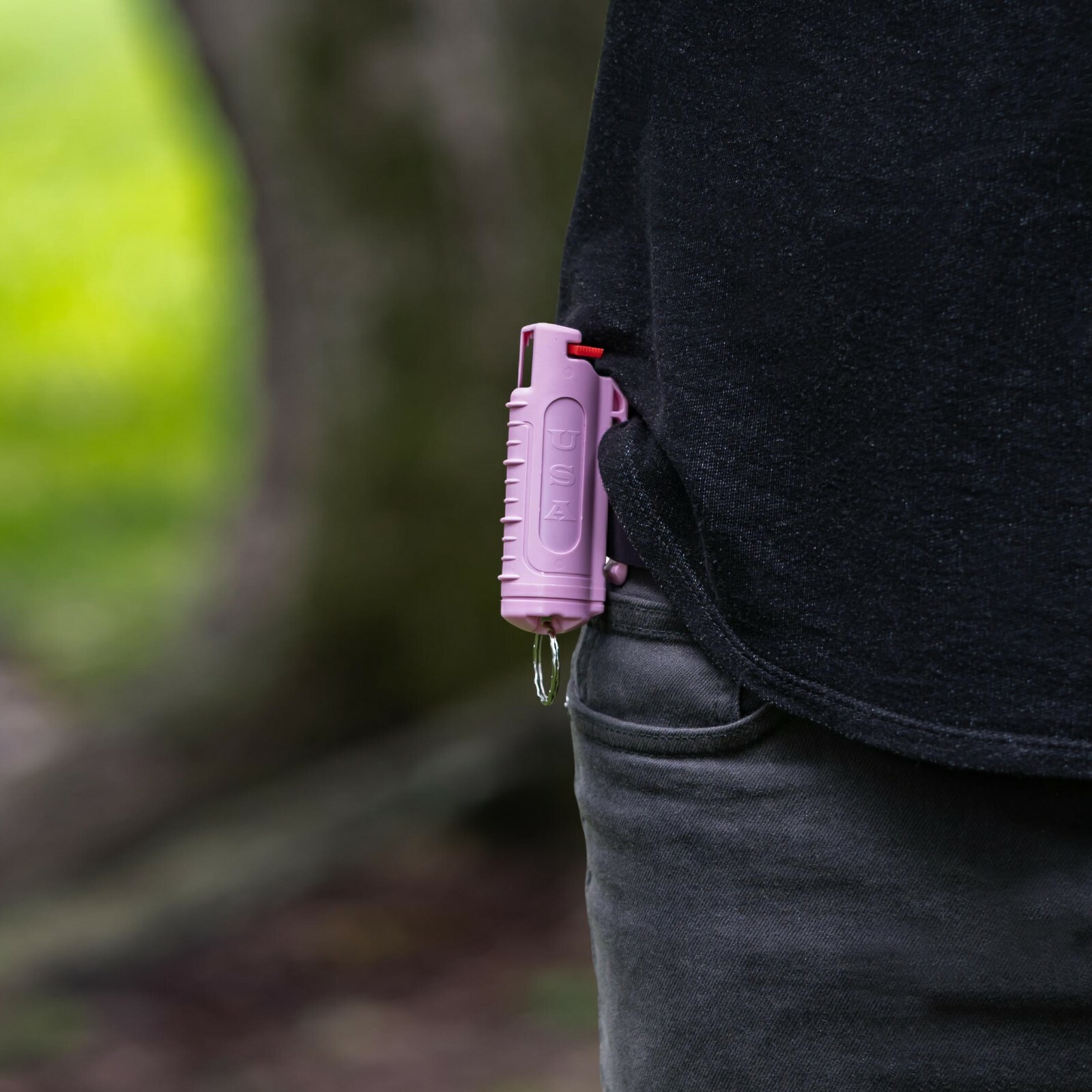 2 Police Magnum pepper spray .50oz pink molded keychain self defense protection