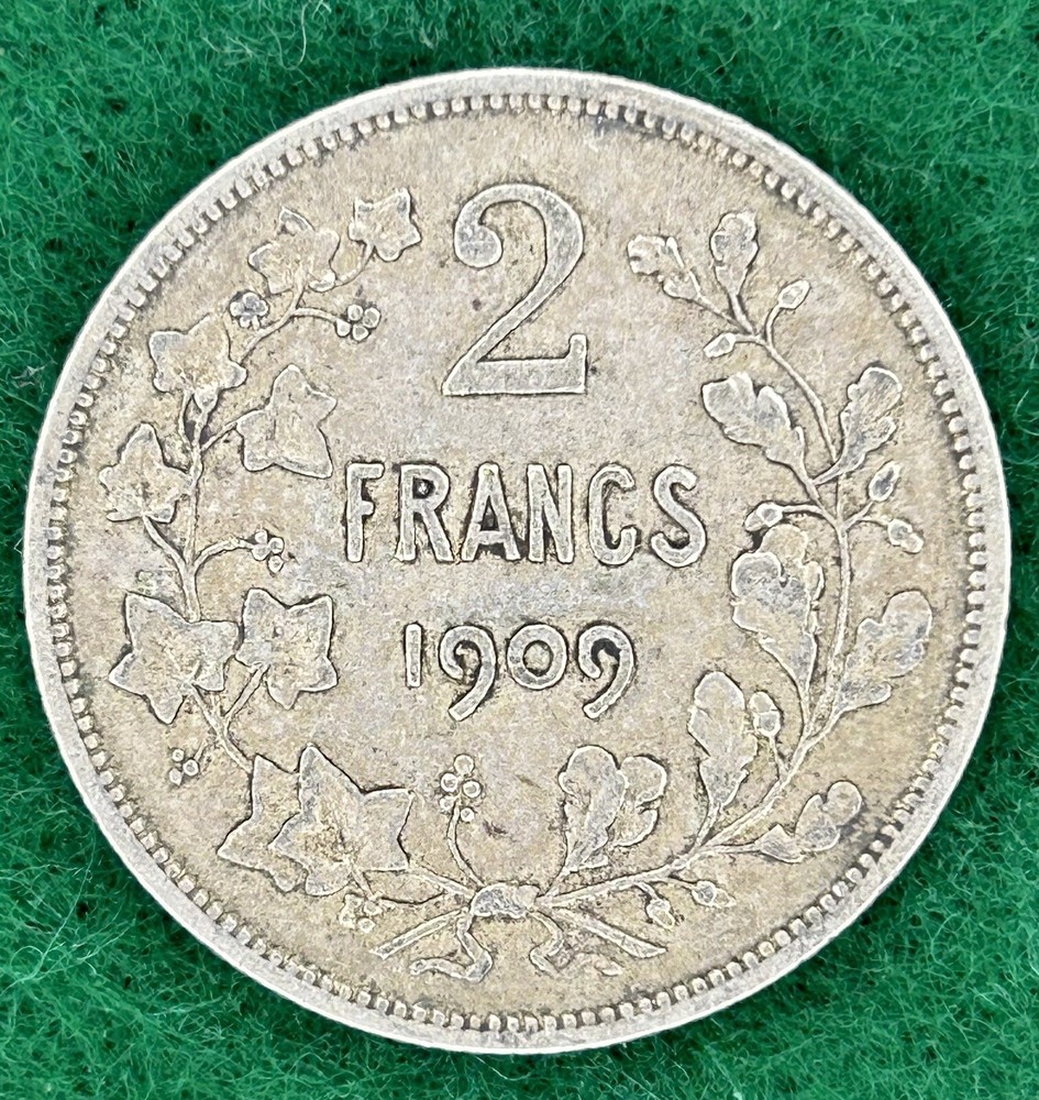 1909 Belgium Silver 2 Francs