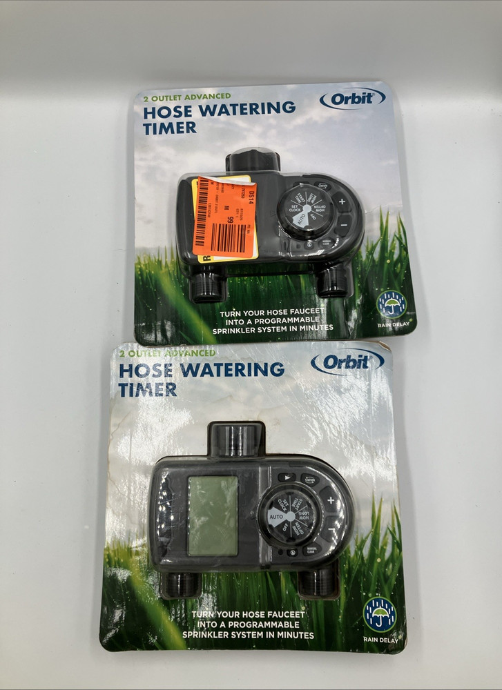 Orbit 1 Dial 2 Outlet Hose Faucet Timer Programmable 56544 open box PAIR