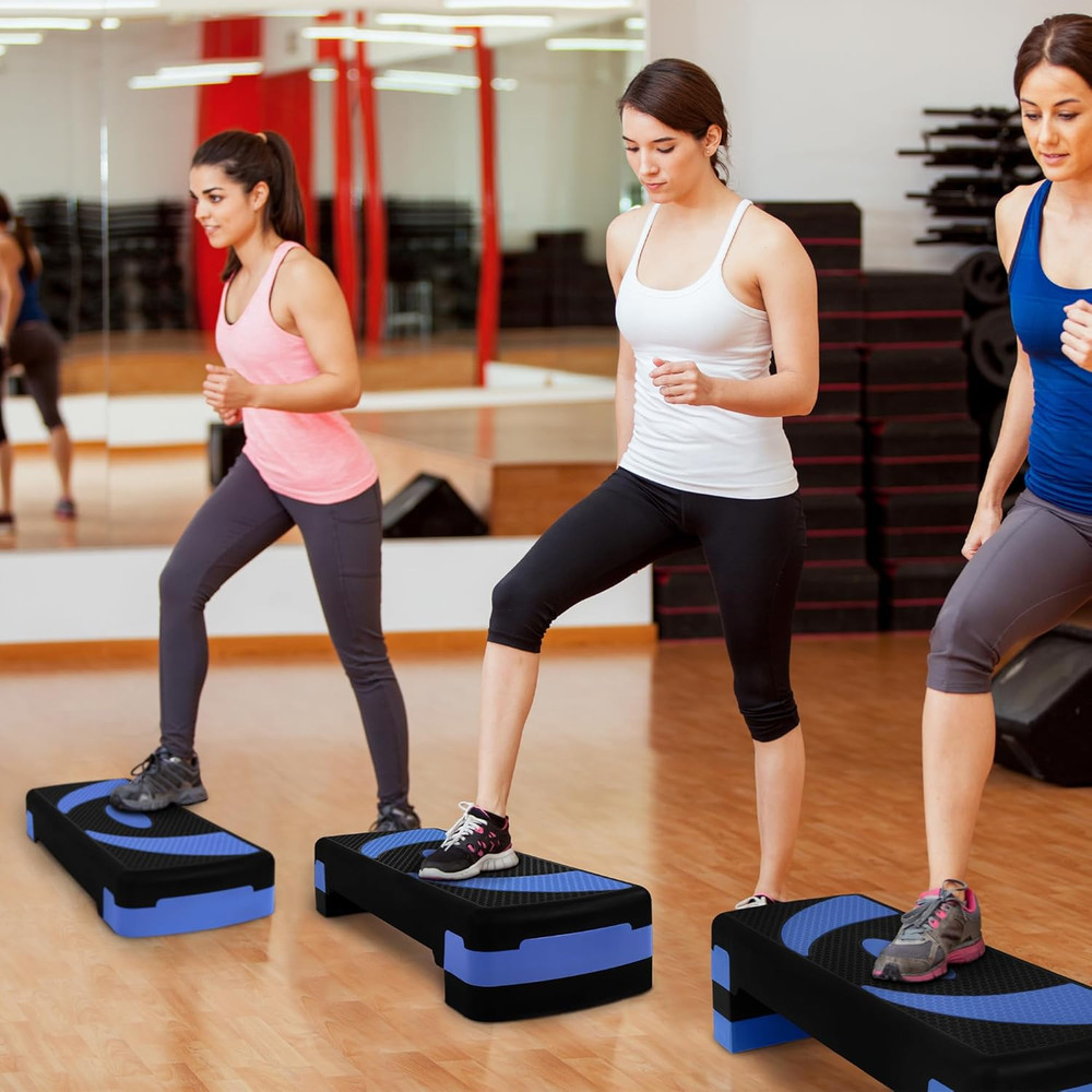 Aerobic Step Platform Trainer with Adjustable 3-Level Risers, 400 Pound Weight C