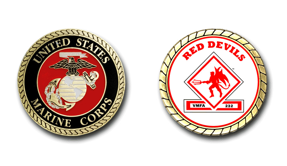 VMFA-232 Red Devils Squadron US Marine Corps Challenge Coin