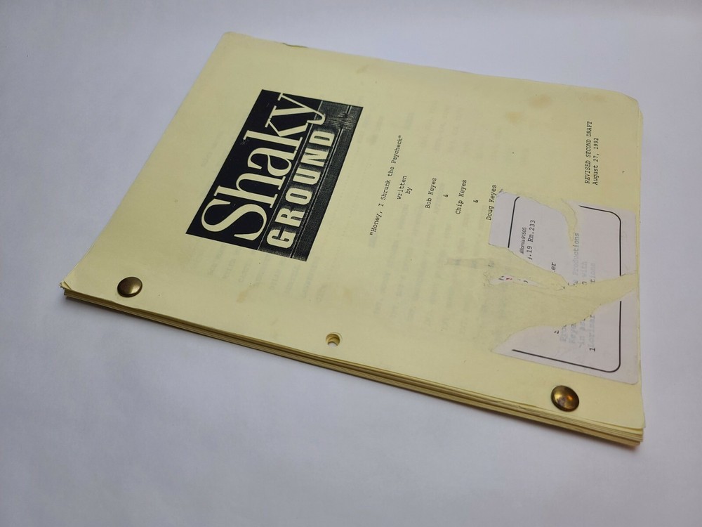 SHAKY GROUND / Doug Keyes 1992 PILOT TV Script, "Honey, I Shrunk the Paycheck"