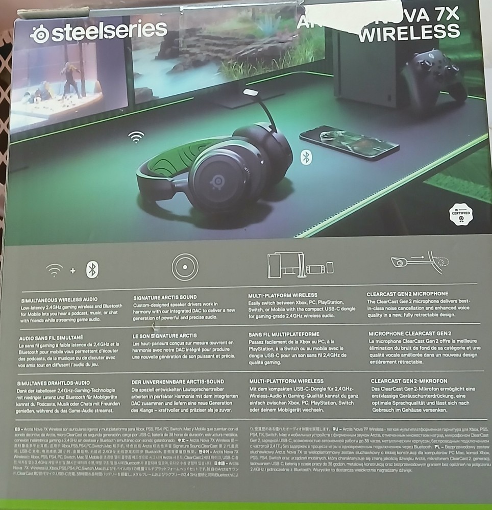 New SteelSeries Arctis 7X Wireless Multi-Platform Gaming Headset See Description
