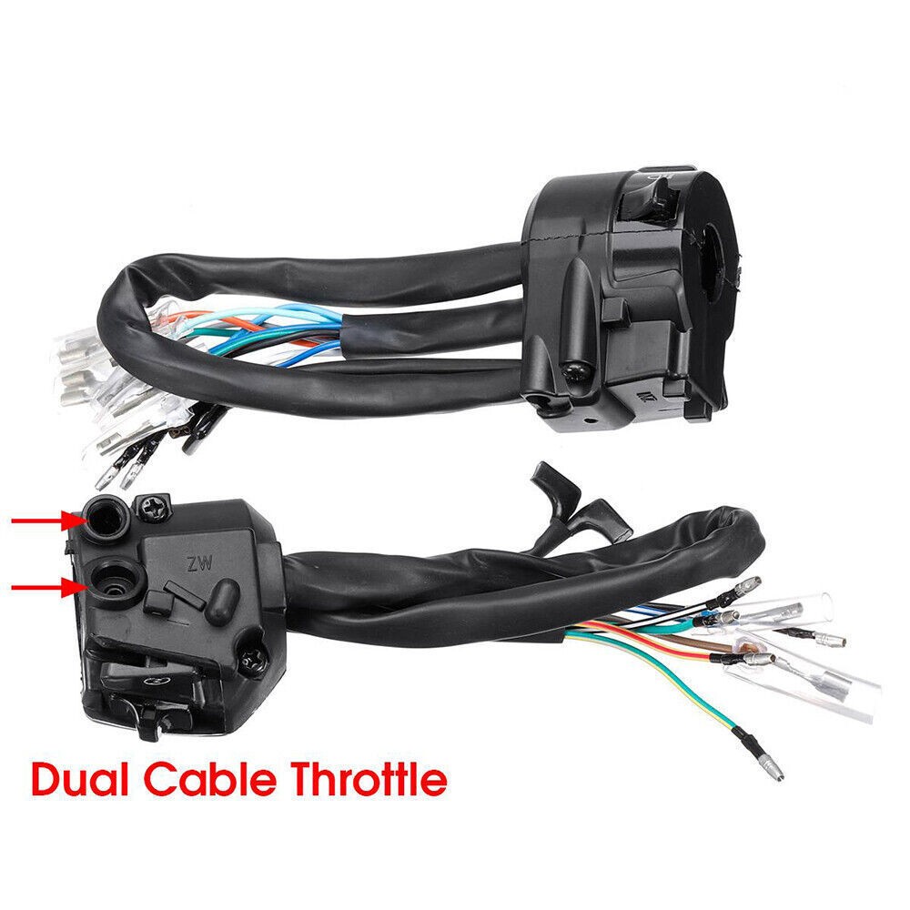 7/8" Universal Motorcycle 22mm Handle bar Switch Gear Control Light Indicator #
