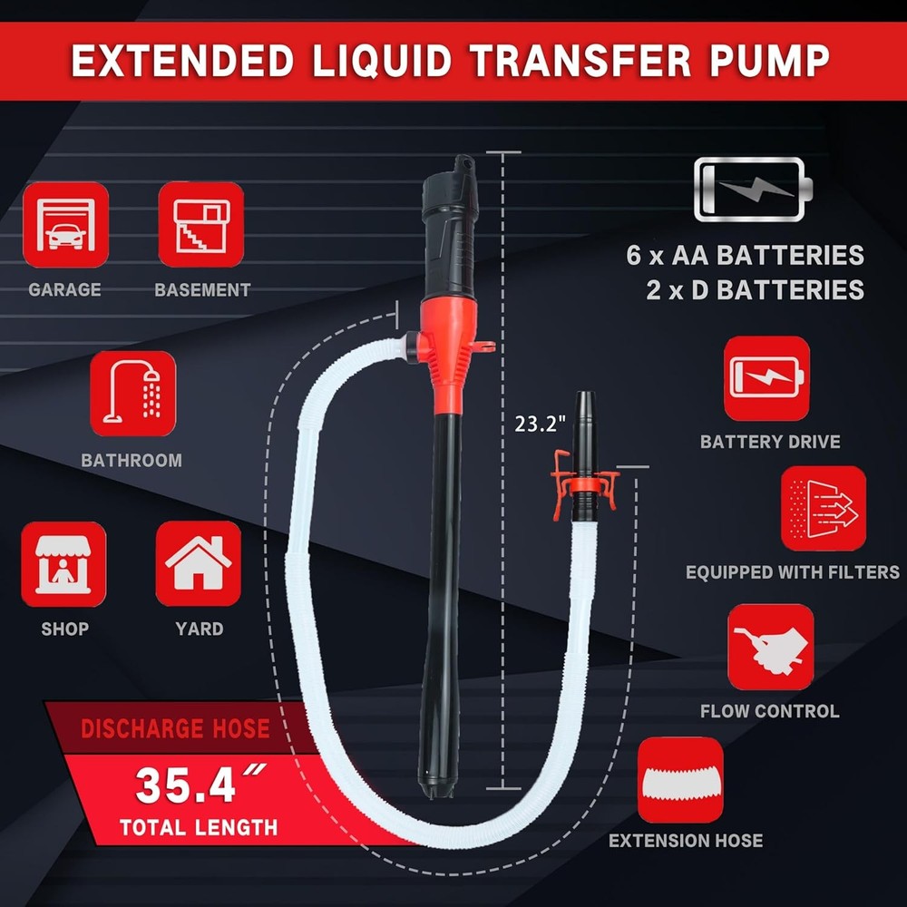 Portable Battery Powered Gas/Liquid Transfer Pump, Operated...