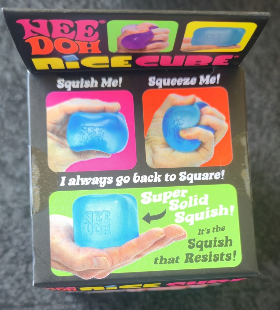 NEW Needoh Nee Doh Nice Cube Super Solid Squish Blue FAST SHIPPING!
