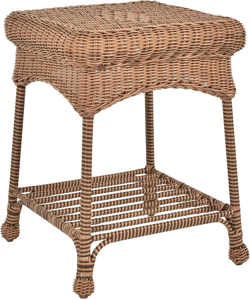 Outdoor Honey Wicker End Table