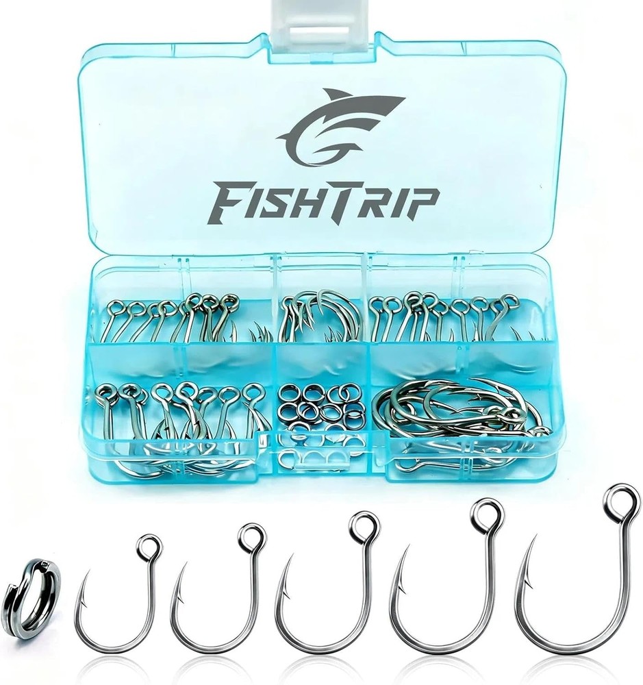 Fishing Inline Single Hooks - in Line Hooks for Treble Hook Replacement