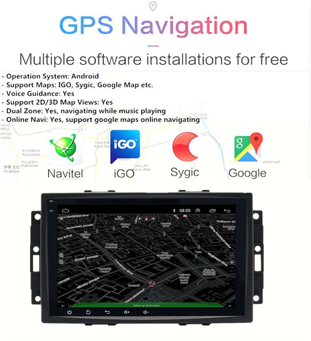 Touch Screen Car MP5 Player Mirror Link SWC USB Fit For 2006-2010 Dodge Caliber