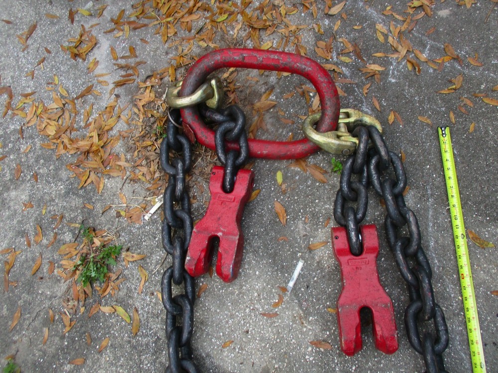 LB WLL-96" REACH TWO FALL SIZE 1"GRADE CRANE LIFTING CHAINS HOOKS COMPLETE SET