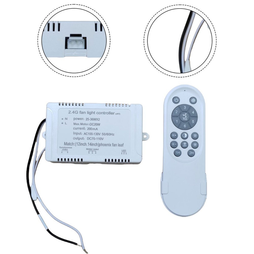 Remote Control Enabled 24V Fan Light with Stepless Brightness Adjustment