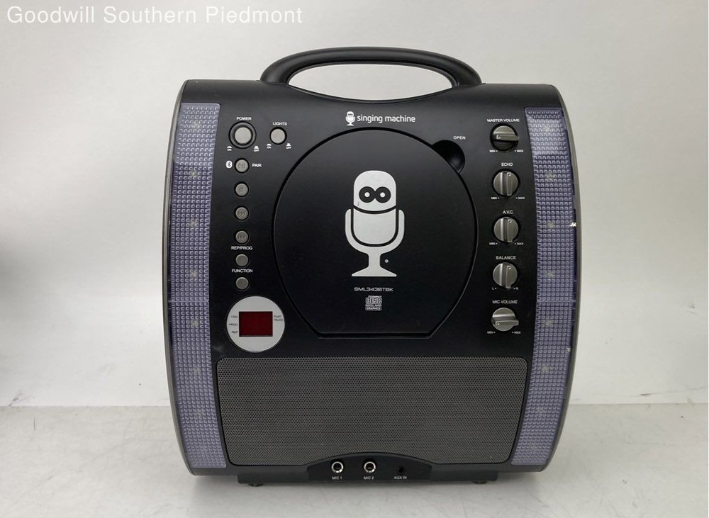 Singing Machine SML3438TBK Karaoke Machine w/ Microphones - Tested