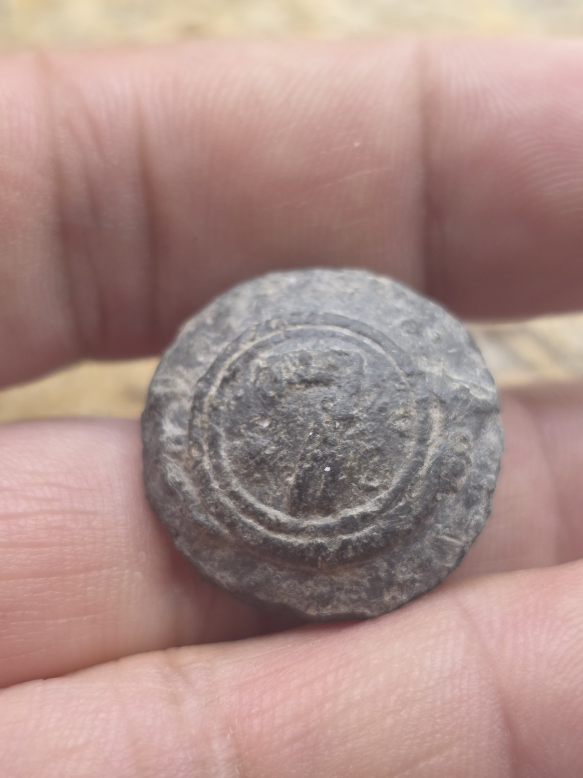 Mexico Spanish Colonial Military Pewter Button 1810s #7 Infantry Battalion