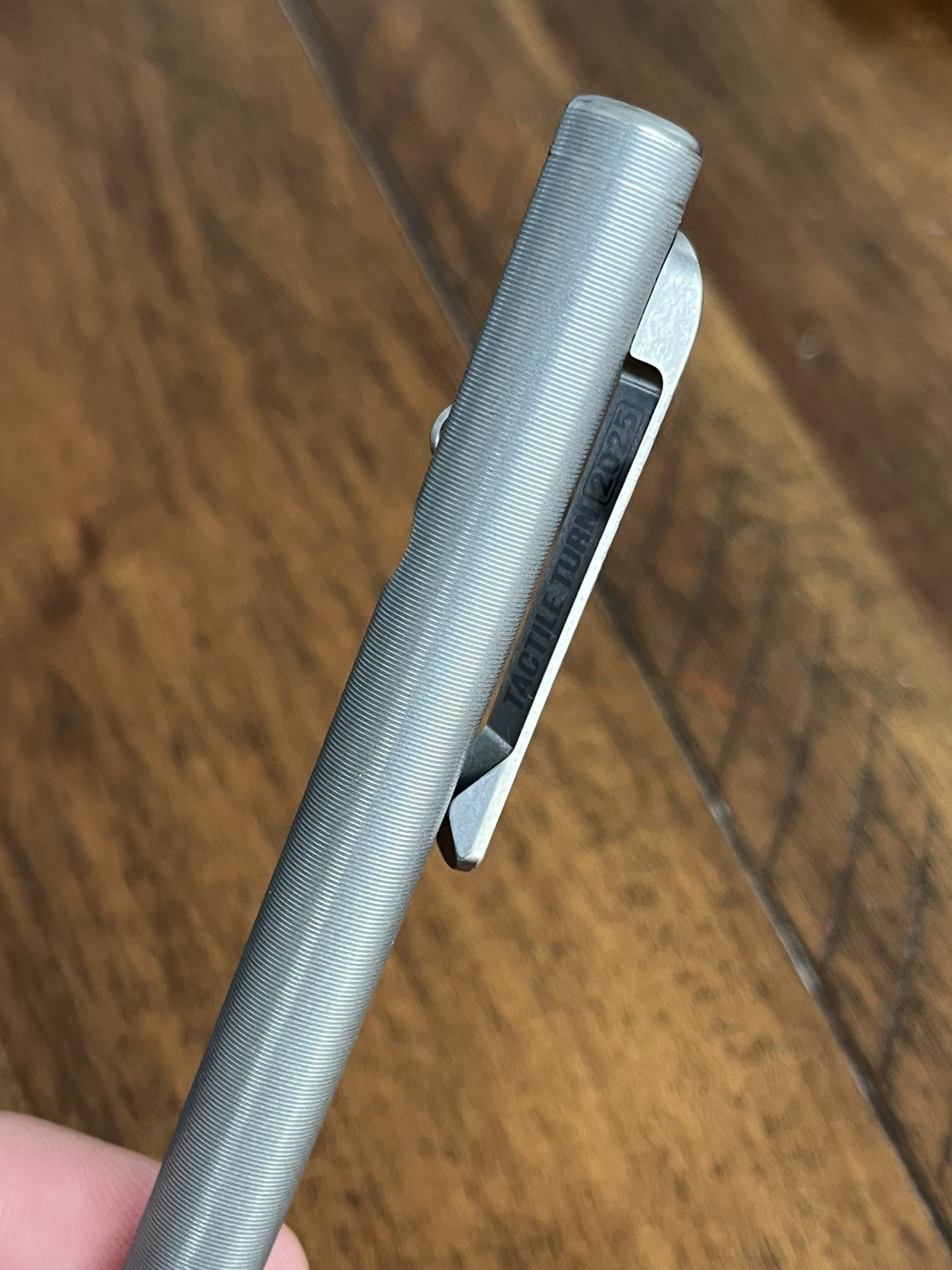 Tactile Turn Carryology Edition Slim Stonewash Titanium Bolt Action Pen Long