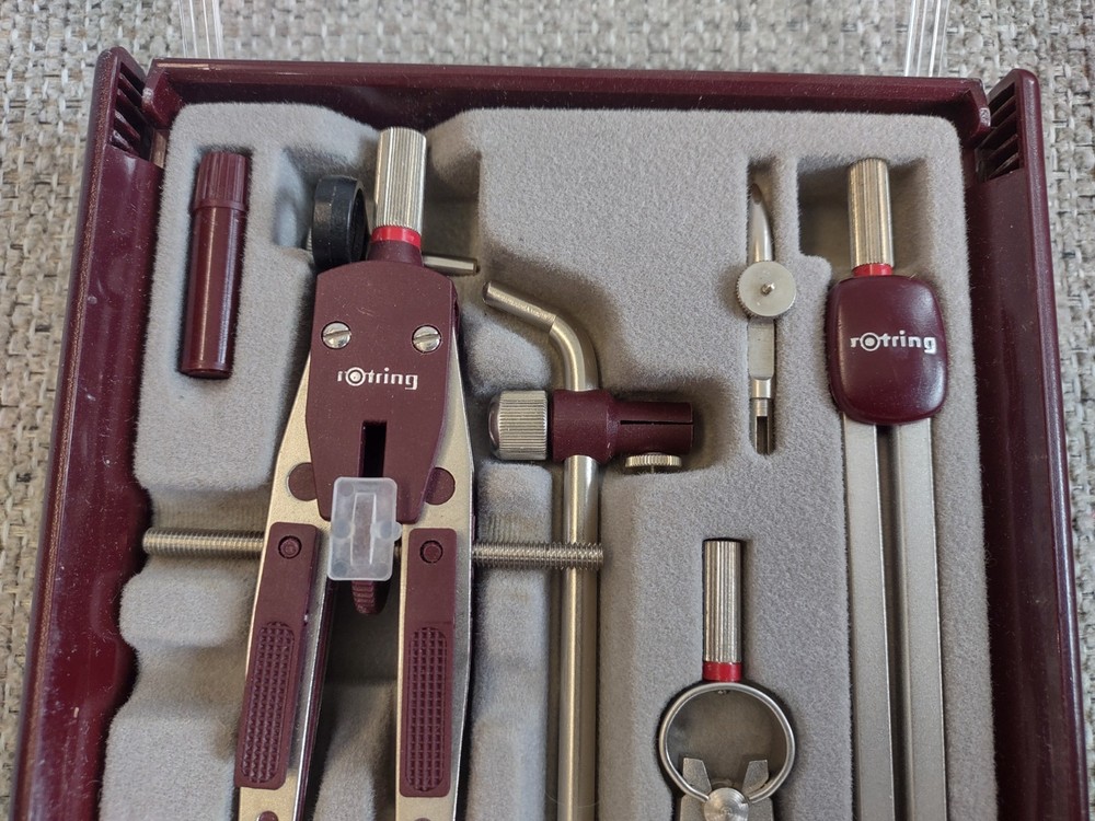 Geproft Rotring Drafting Compass Set Looks Complete Excellent MINT NOS Shape