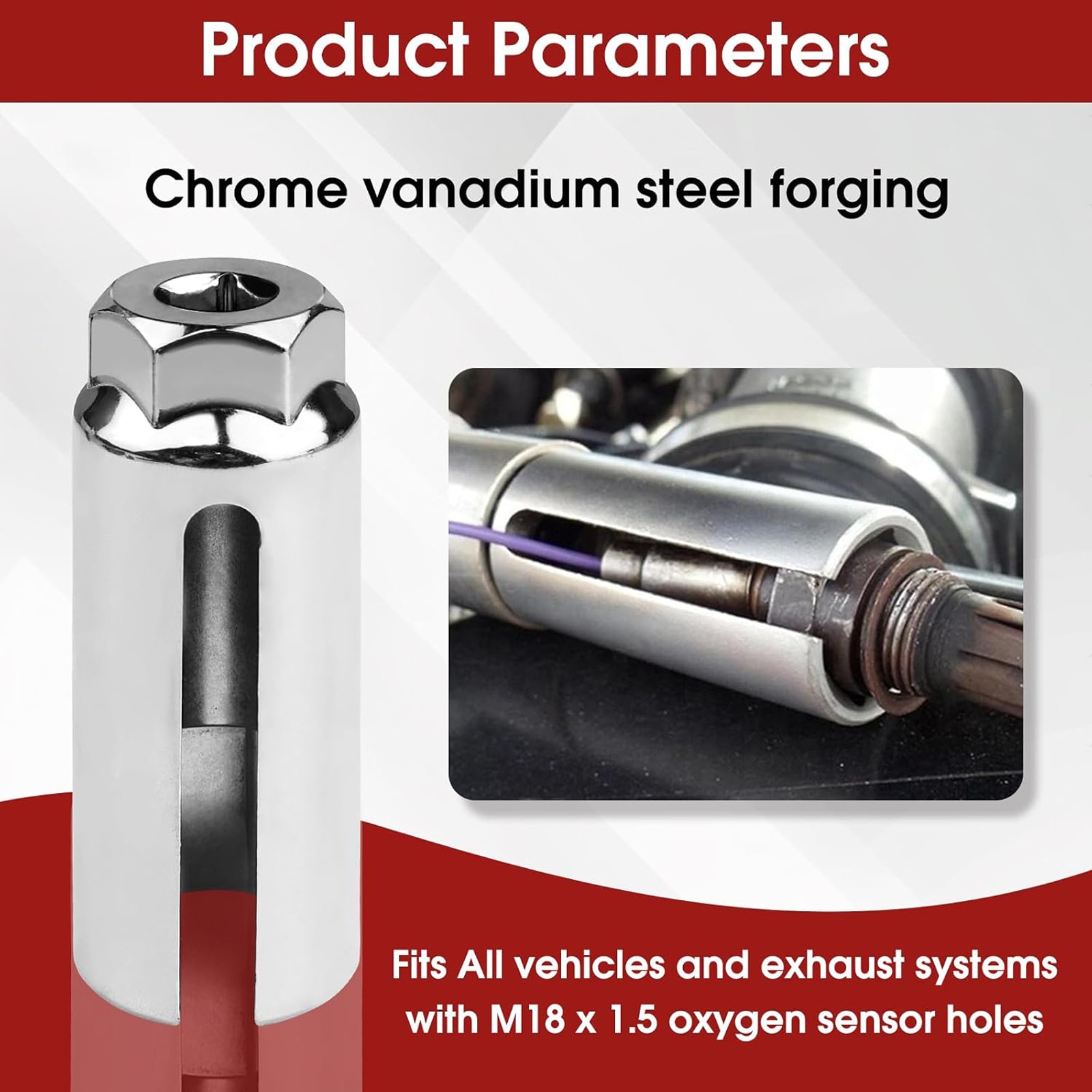 5pcs Oxygen O2 Sensor Socket Remover/Installer Thread Chaser Tool Set Kit 22mm