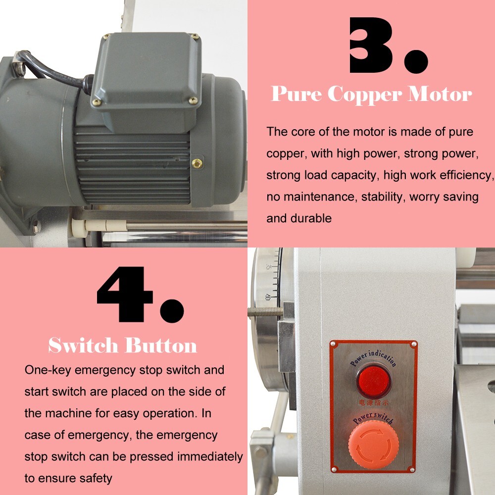 110V Commercial Use Dough Sheeter 400MM Table Type Folding Pastry Machine