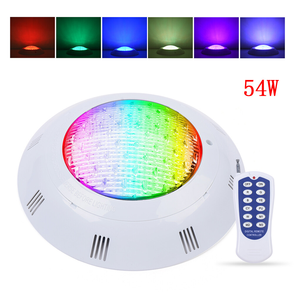 12V 54W Swimming Pool RGB LED Lights Spa Underwater Light Waterproof IP68 Lamp