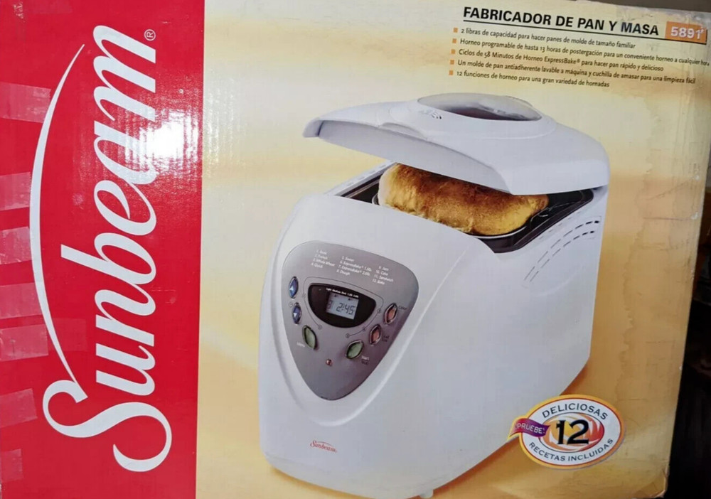 Nice Sunbeam Programmable Bread Maker Machine White Model 5891