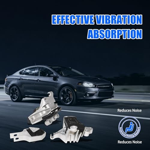 3PCS Engine Motor Mount Set Trans Mount Compatible with Dodge Dart 2013-2016