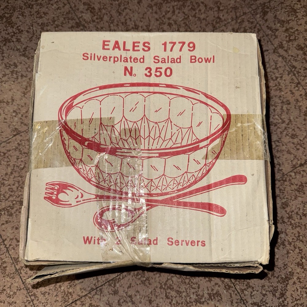 EALES 1779 Silverplated Salad Bowl with Salad Servers