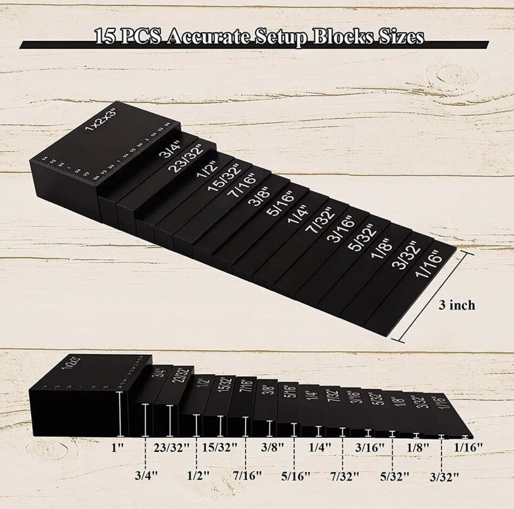 Setup Blocks Height Gauge Set Precise Aluminum Gauge Woodworking Setup Bars Tool