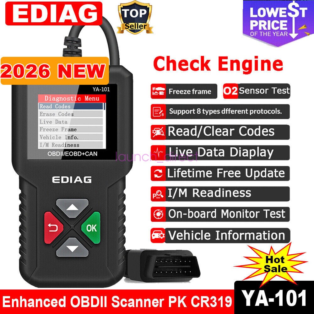 Full OBD2 Diagnostic Tool Car Check Engine Fault Code Reader OBDII Scanner USA