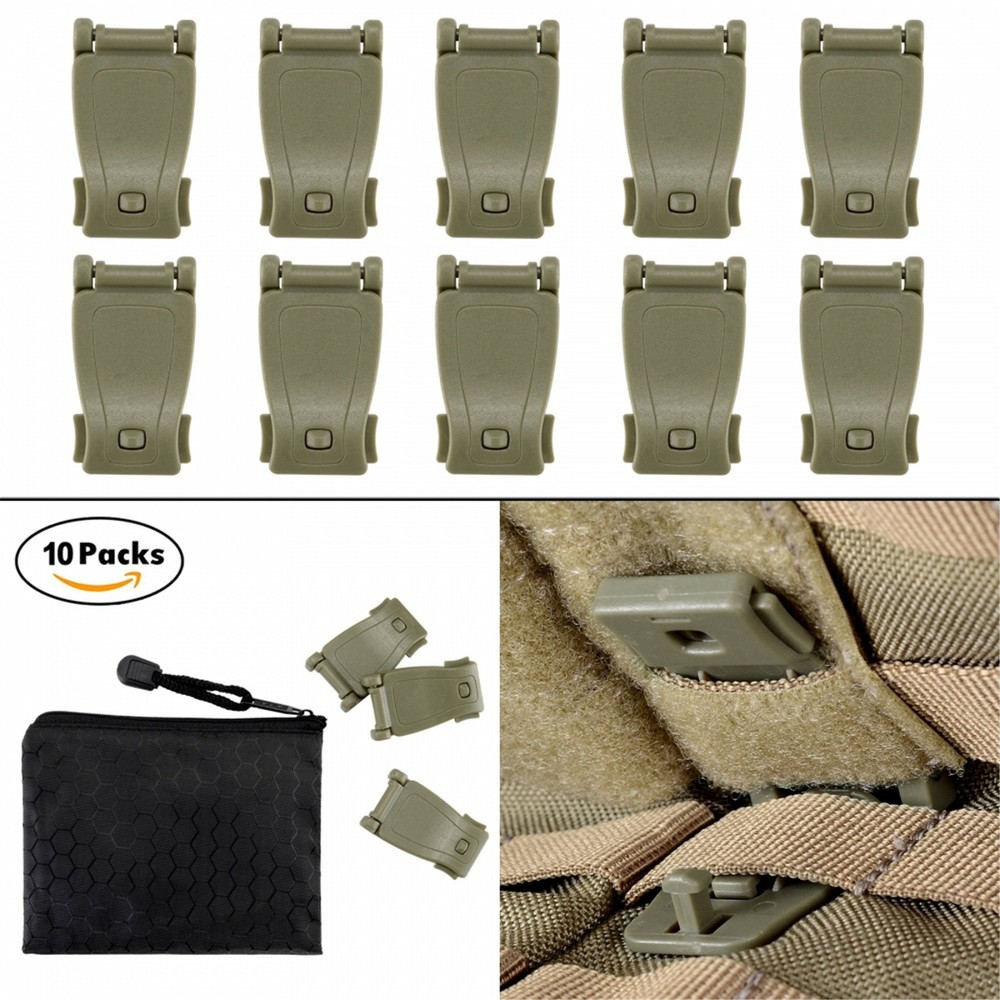 10 OD Clip Strap Management Tool Web Dominator Buckle for Tactical Bag, Backpack