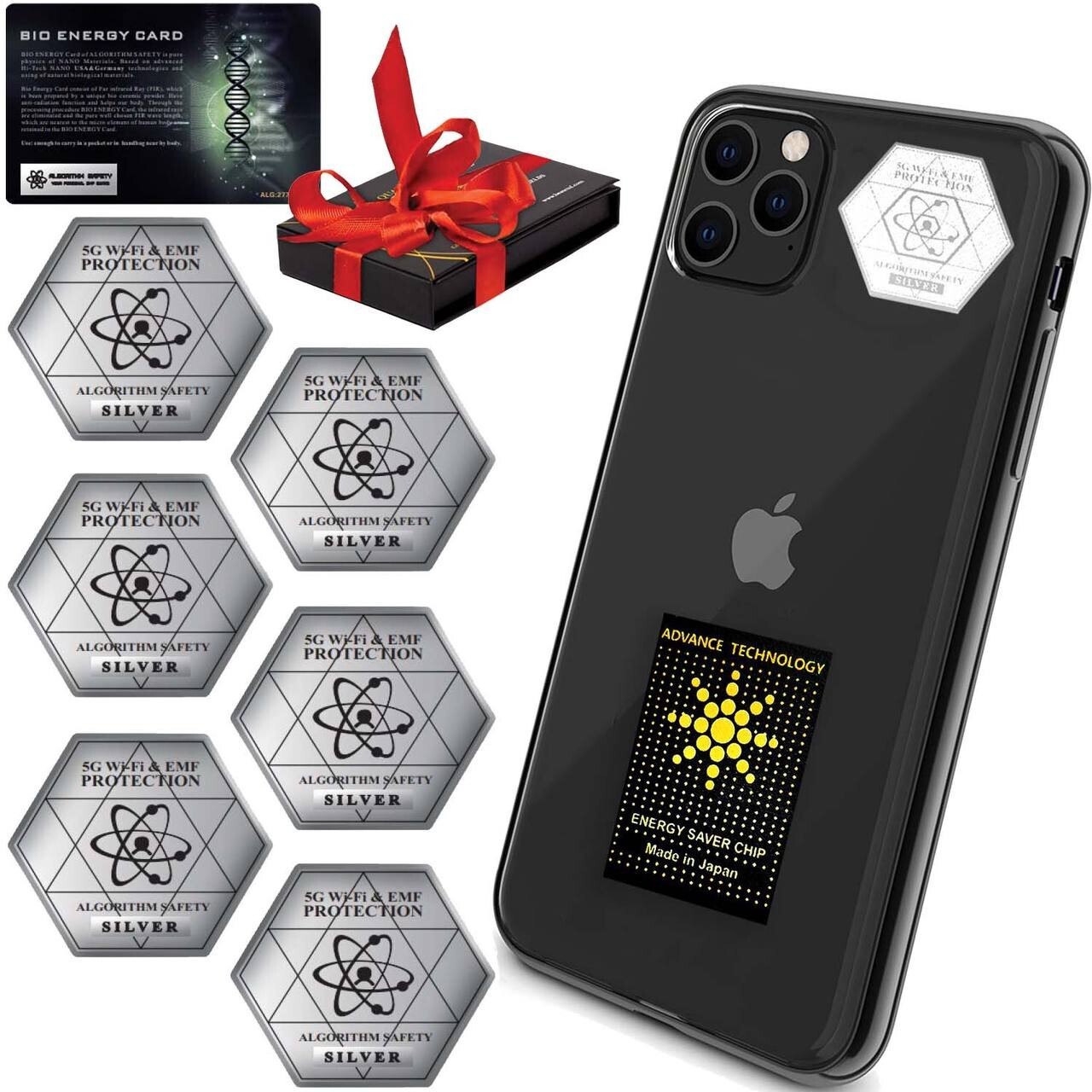 Advanced EMF & 5G Protection Silver Stickers Universal for Phones & Devices