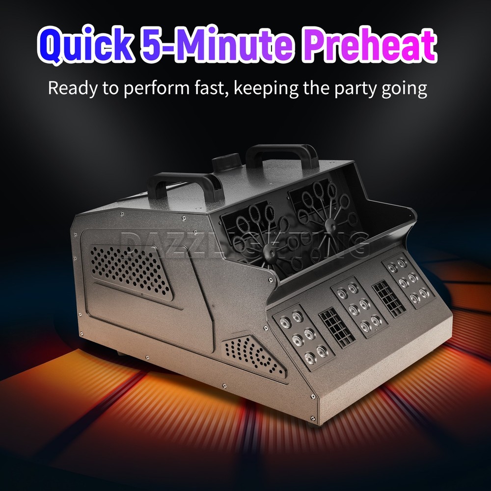PAIDUN 3000W Double Wheels Blower LED Bubble Smoke Machine Maker Romantic Effect