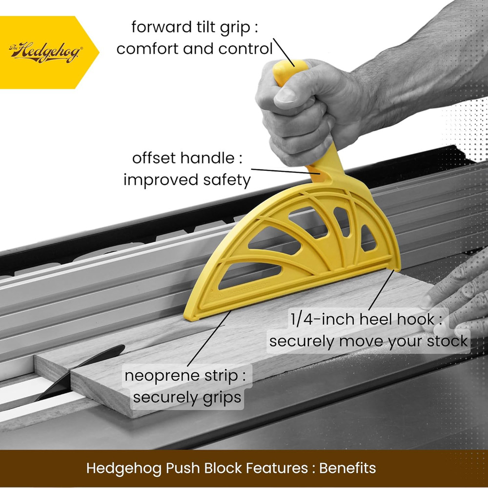 Push Block for Table Saws, Router Tables, and Jointers - Offset Handle Push Stic