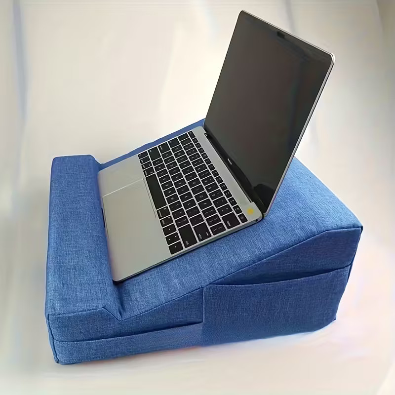 Adjustable Polyester Tablet Pillow with Stand | Comfortable Bed Cushion for Read