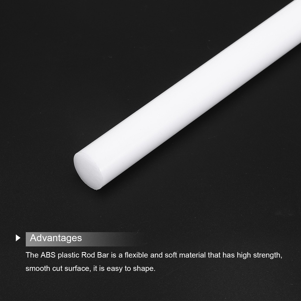 2Pcs ABS Plastic Rods, Diameter 18mm Length 400mm White Stick Solid Bar