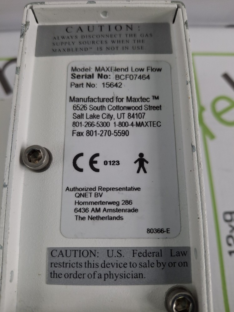 Maxtec, Inc. MAXBlend Low Flow Air/Oxygen Blender