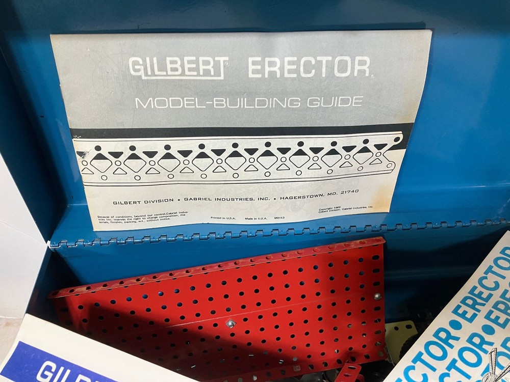 Gilbert Erector Set Blue Tool Box Instructions Original 1969