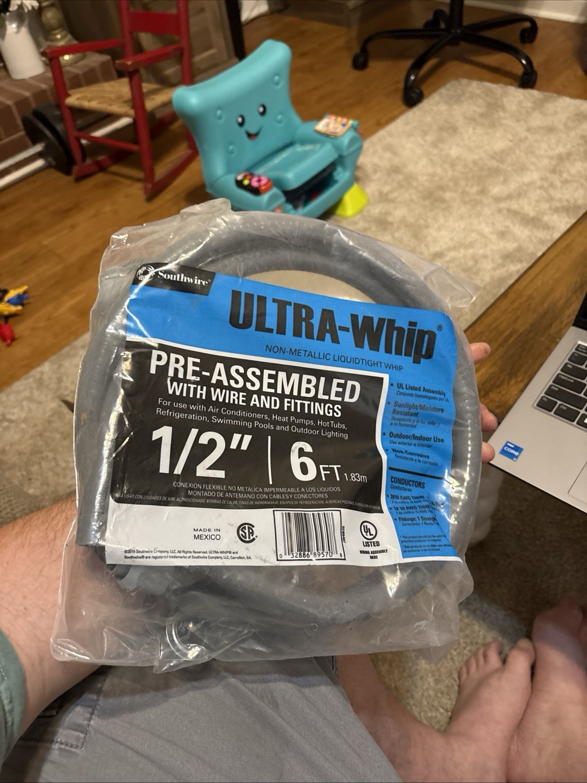 Electrical Whips-southwire 1/2 Inch X 6ft & Diversitech-1/2 InchX 4ft—Lot Of 2