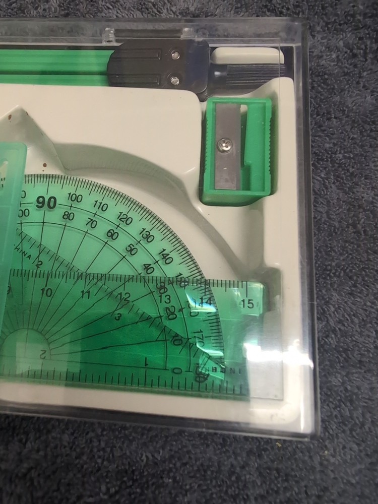 Vintage Drawing Drafting Art Set Green With Case. Complete
