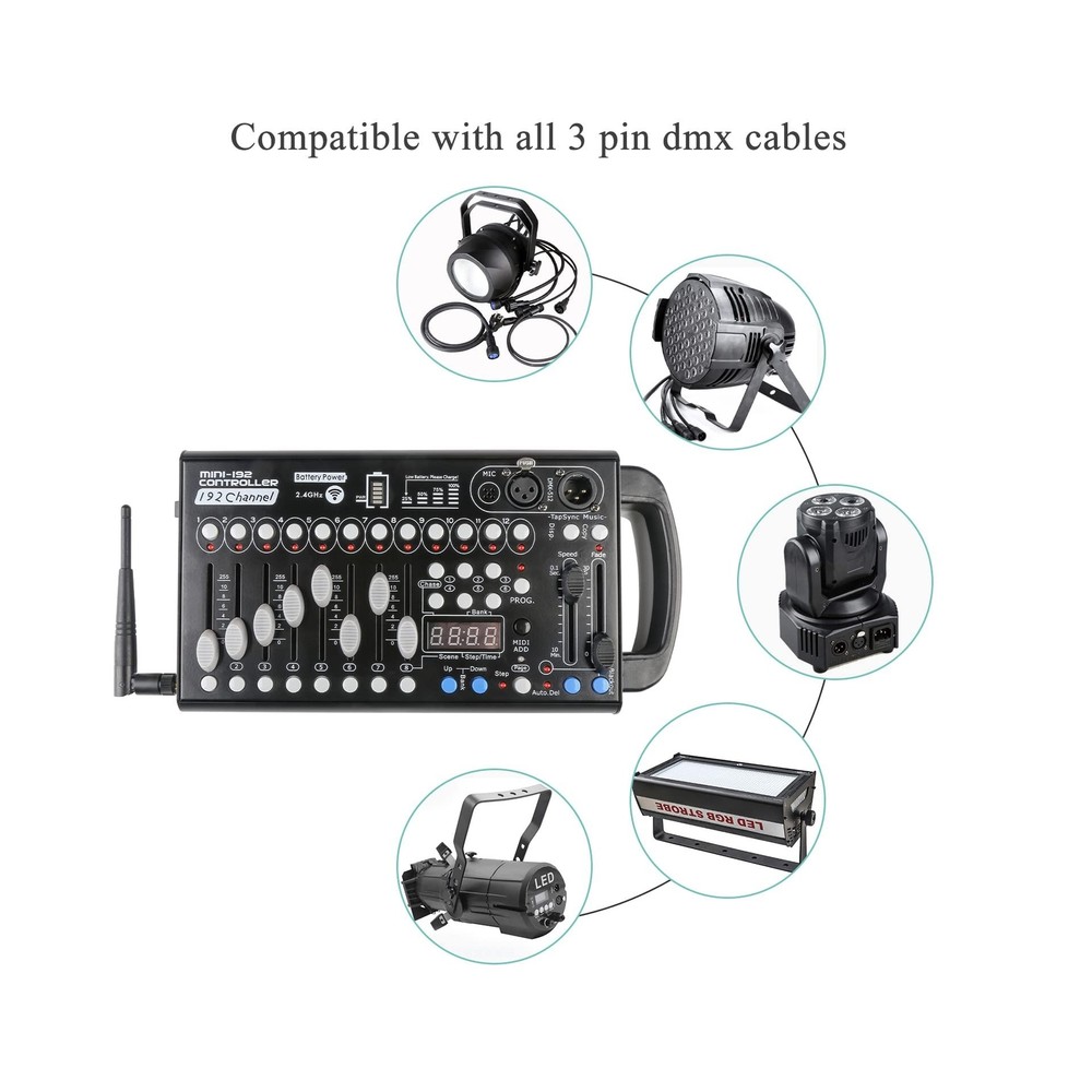 MAD OWL Built-in Battery Ultra-Thin Portable DMX512 Console 192CH programmabl...