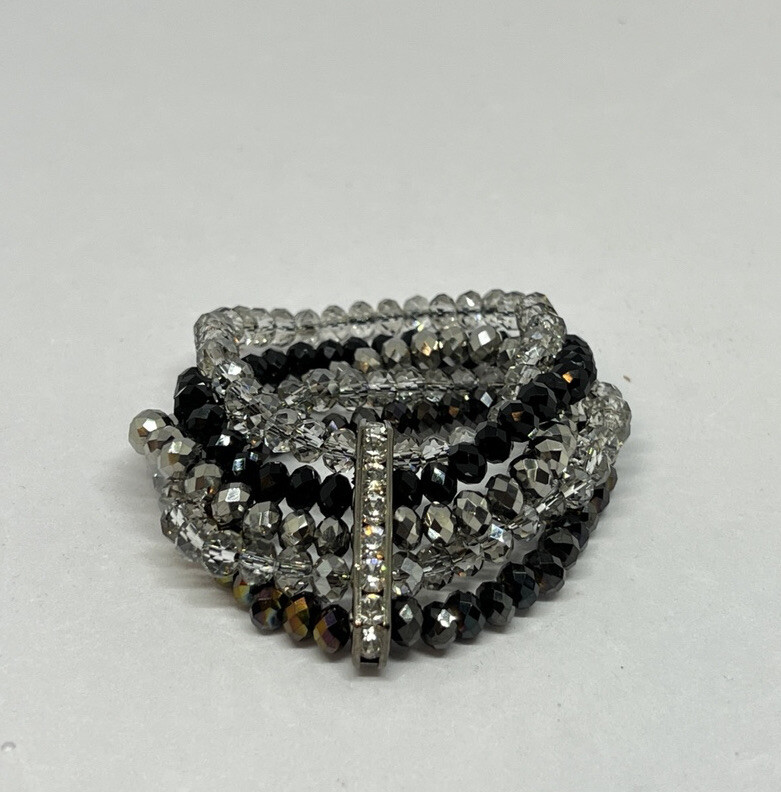 Faceted Glass Beads Multi-Row Bracelet X 2