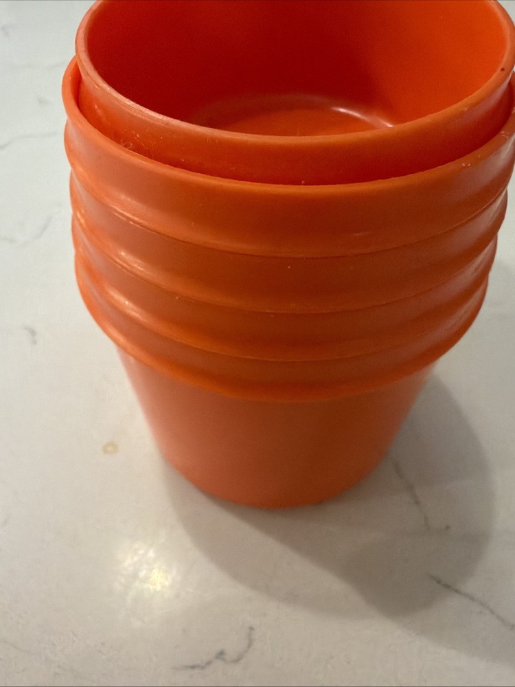 Tupperware Measuring Cups & Spoons Set Vintage Orange Missing 1/3 Cup