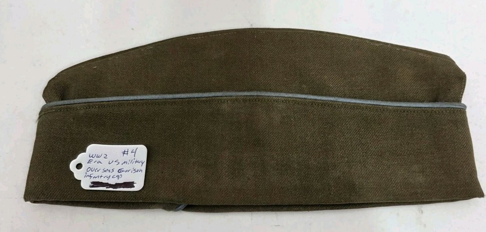 ORIGINAL WWII US ARMY INFANTRY OVERSEAS GARRISON HAT CAP - SIZE LARGE