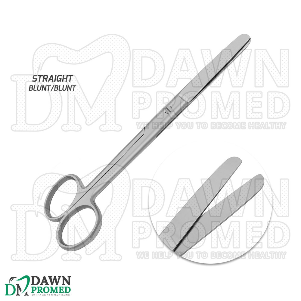 6 Pcs Operating Scissors 4.5" Straight & Curved Round Pattern Set German Grade