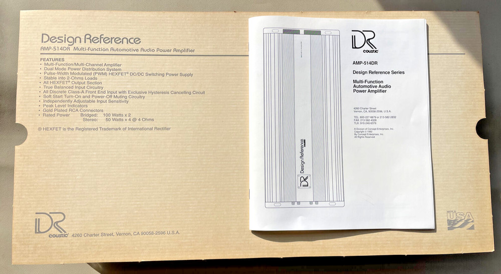 Design Reference Coustic AMP-514DR 4-Channel Multi-Function Amplifier, NOS #238