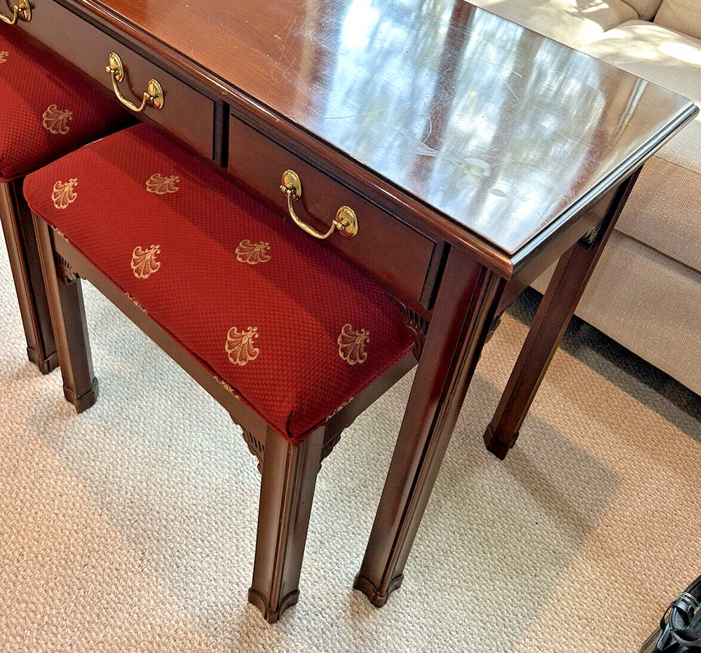 Harden Solid Cherry Sofa Consol Table & Bench Stool Set 52"