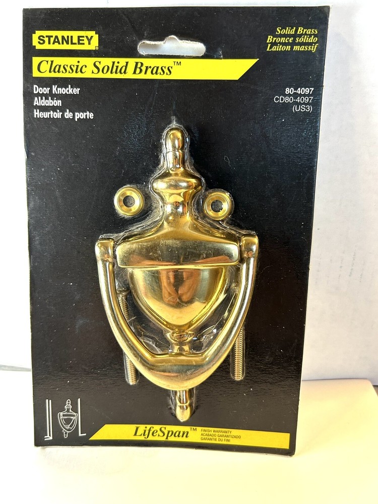 Stanley Classic Solid Brass Door Knocker. New. Sealed.