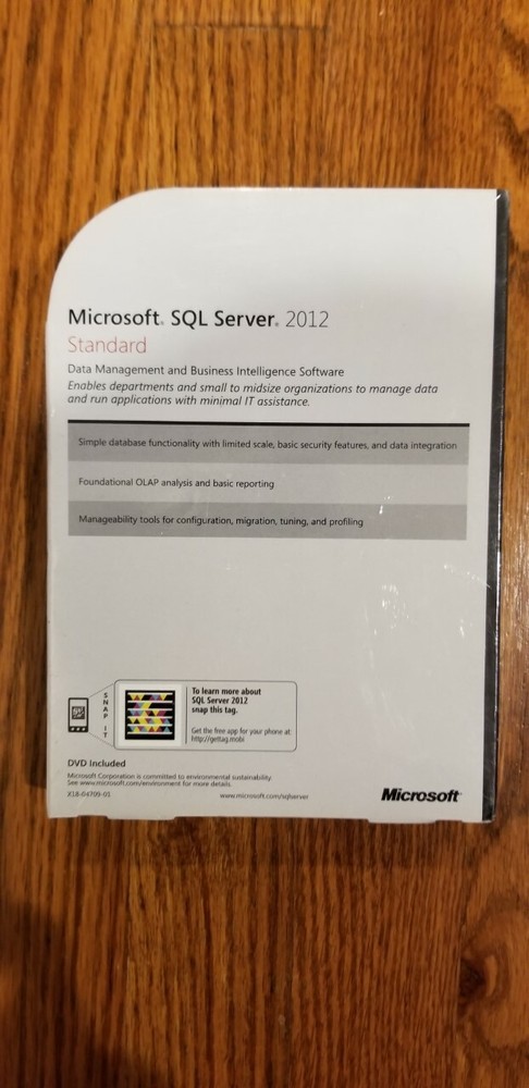 Microsoft SQL Server 2012 Standard,SKU 228-09842,10 CALs,Sealed Retail Box,Full