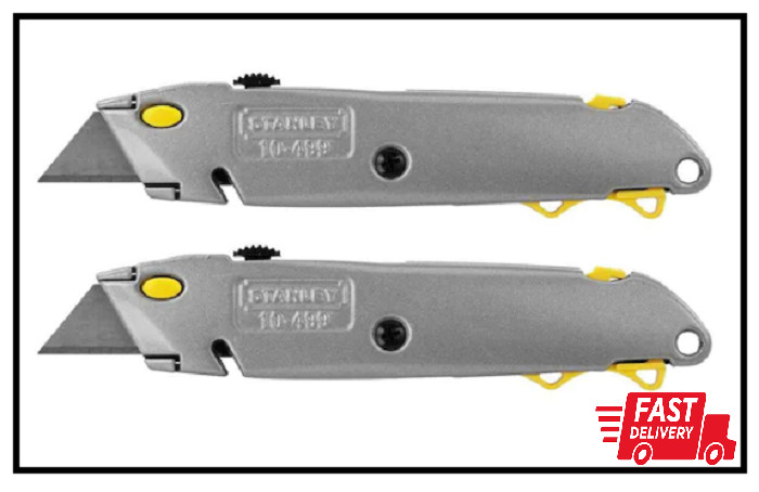 Stanley Quick-Change Utility Knife with Retractable Blade and Twine Cutter 2Pack